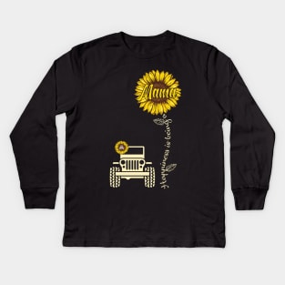 Jeep Sunflower Jeep Mama Happiness is being a Mama Jeep Women Kids Long Sleeve T-Shirt